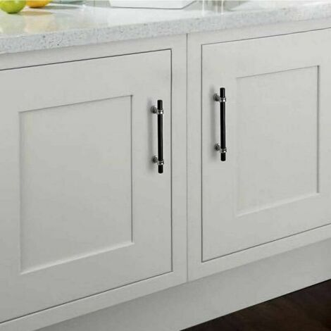 4Pcs Black Kitchen Cabinet Handles Aluminum Alloy Pulls with Screws for Cupboard Drawer Bedroom (96mm)