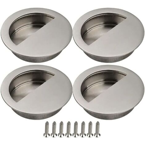 Sliding Door Handle Sliding Door Handle Sliding Door Sliding Door Cupboard Recessed Handle Furniture Handle with Screws Sliding Door Cabinet(Silver,4pcs)