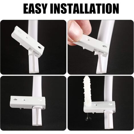 LaBlanc - 5 Meters Bendable Curved Ceiling Curtain Track Flexible Ceiling Curtain Bracket Curved Window Curtain Track with Curtain Rail System (White, Silver Hook)