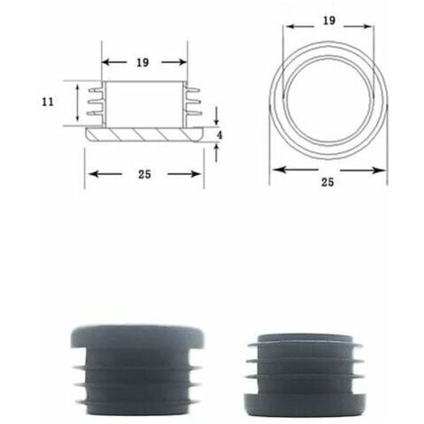 Chair Leg Cap,Round Plastic Plug,30pcs Black Tube End Cap Chair Glide Round Furniture Protector Tip Chair/Leg Pipe Cover Insert (25mm)，Dark Grey