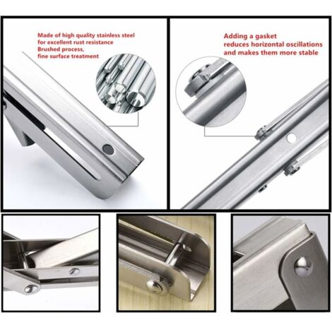 LaBlanc - 350mm Folding Bracket, Stainless Steel Folding Console Bracket, Wall Shelf Bracket (2 pieces with fixing screws)