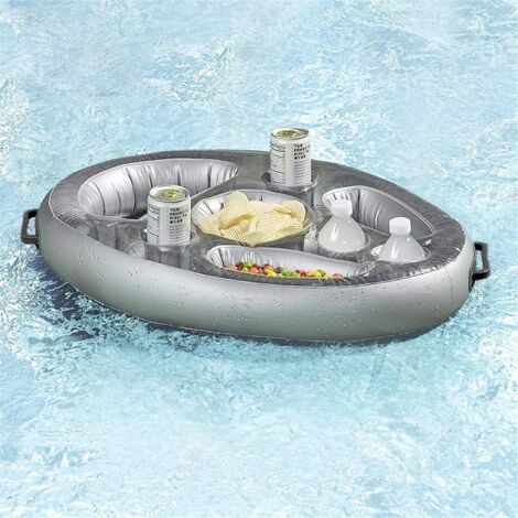 Inflatable Pool Drink Holder Floating Pool Bar with 8 Holes
