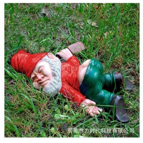 Funny Drunk Garden Dwarf M Garden Statue (Red),