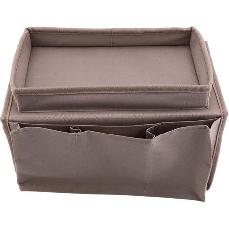 LaBlanc - Sofa Storage Bag Multifunctional Sofa Armrest Hanging Storage Bag with Cup Holder Tray Large Capacity Great for Sorting Magazine Books(Brown)