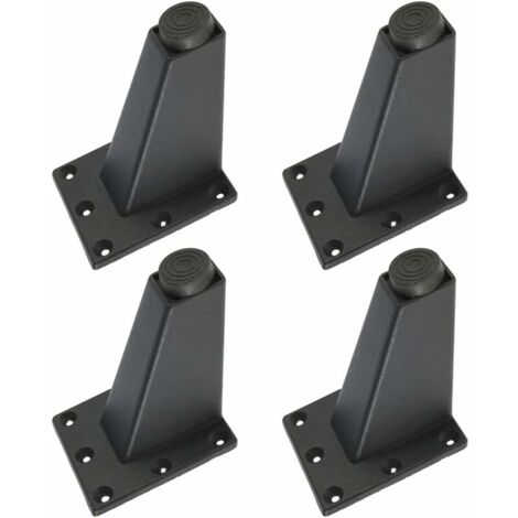 4pcs Adjustable Metal Furniture Leg Thick Aluminum Alloy Oblique Legs Table Sofa Bed TV Cabinet Legs Furniture Feet,Black,9cm