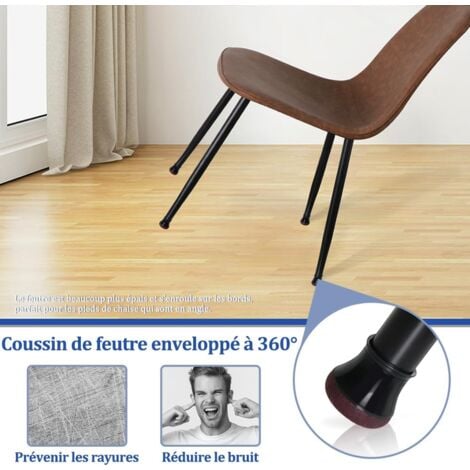 LaBlanc - Chair Leg Protector, Silicone Chair Pads with Thickened Felt, 16 Pieces Black Small Chair Leg Protectors Floor Buffer, Reduce Scratches