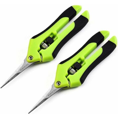 Garden Pruning Shears, Professional Gardening Scissors, High Precision Pruner Tip, Stainless Steel Straight Blade Pruner, Hand Pruner for Bonsai (2 Pieces)
