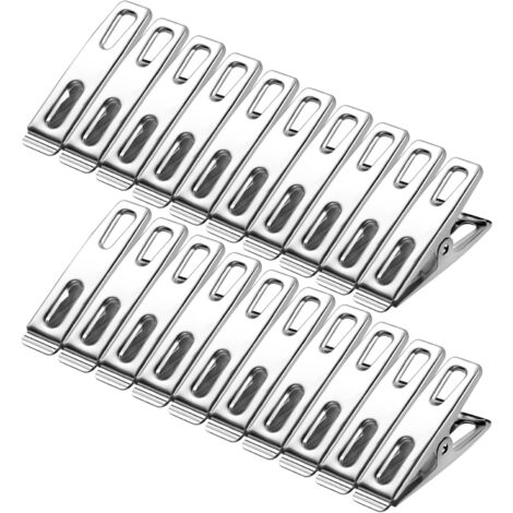 LaBlanc - 60Pcs Stainless Steel Clothes Pegs, 4 cm Metal Clothes Pegs Stainless Steel Clothespin Clothes Pin for Clothes Socks Food
