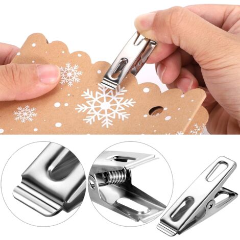 LaBlanc - 60Pcs Stainless Steel Clothes Pegs, 4 cm Metal Clothes Pegs Stainless Steel Clothespin Clothes Pin for Clothes Socks Food