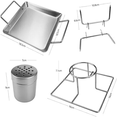 LaBlanc - Beer Can Roasting Rack, Stainless Steel BBQ Chicken Holder Barbecue Cooking Rack with 4 Vegetable Sticks for Grill, Oven or Smoker