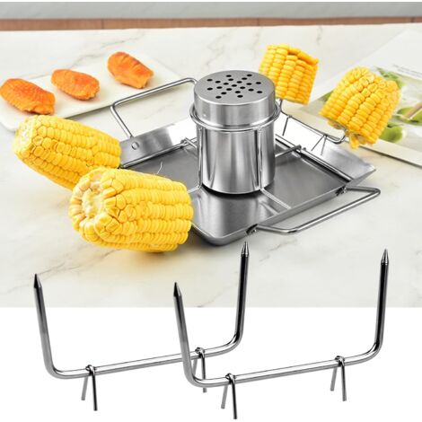 LaBlanc - Beer Can Roasting Rack, Stainless Steel BBQ Chicken Holder Barbecue Cooking Rack with 4 Vegetable Sticks for Grill, Oven or Smoker
