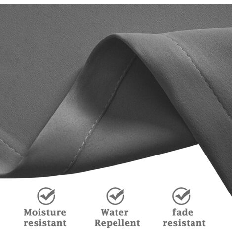 LaBlanc - Water-Repellent Outdoor Curtains, UV Protection with Grommets, for Garden, Courtyard, Balcony, Dark Grey, 2 Pieces / 120 X 150cm