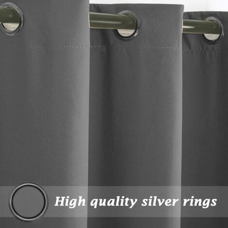LaBlanc - Water-Repellent Outdoor Curtains, UV Protection with Grommets, for Garden, Courtyard, Balcony, Dark Grey, 2 Pieces / 120 X 150cm