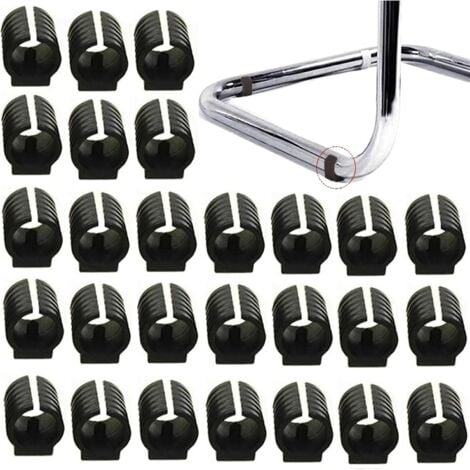 LaBlanc - 32pcs Chair Leg Caps Tube End Caps Pads Furniture Floor Protector U Shape Plastic Chair Caps,Chair Leg Caps Silicone Tube Clamp (16mm,Schwarz)