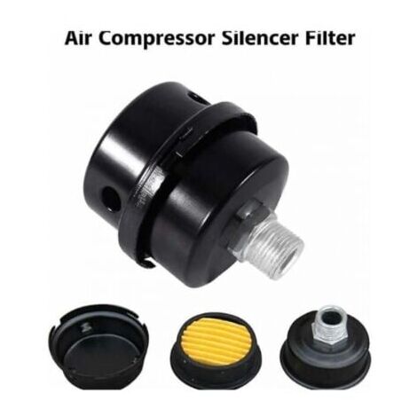 LaBlanc - 2pcs Air Compressor Filter Silencer, 3/8" External Thread, Metal Housing, 16mm, Air Compressor Filter Silencer