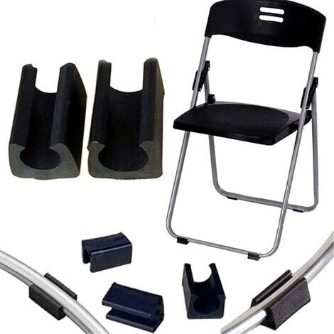 LaBlanc - 32pcs Chair Leg Caps Tube End Caps Pads Furniture Floor Protector U Shape Plastic Chair Caps,Chair Leg Caps Silicone Tube Clamp (14mm,Black)