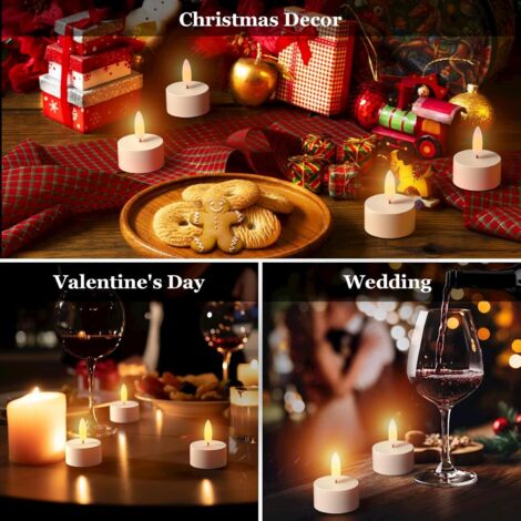LaBlanc - Set of 6 Rechargeable LED Candles Electric LED Tea Light Candles Flickering Flame with Charging Station and Remote Control, Decoration for Christmas Birthday Wedding Table Restaurant Hotel
