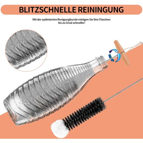 LaBlanc - Set of 2 Bottle Brush Cleaning Brushes Bottle Brush Advanced Cleaning for Glass Bottles Thermos Baby Bottles and Cups
