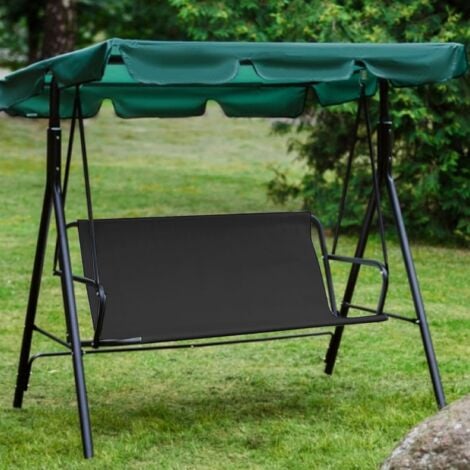 LaBlanc - Swing Seat Cover, Garden Swing Cover, Waterproof Swing Seat Cover, Windproof Cover, Replacement for Outdoor Chair (115x48x48cm, Black)