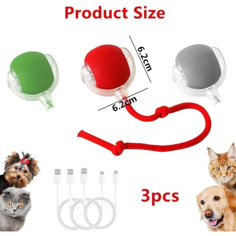 Interactive Cat Ball, Rolling Dog Toy, Interactive Cat Toy, Pet Smart Rolling Ball, Interactive Toy Ball for Indoor Cats, Automatic Rolling Ball for Cats and Dogs