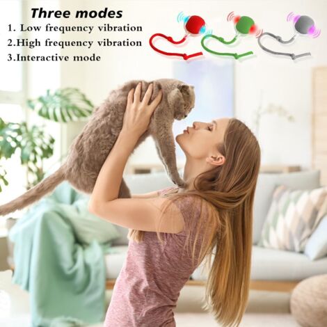 Interactive Cat Ball, Rolling Dog Toy, Interactive Cat Toy, Pet Smart Rolling Ball, Interactive Toy Ball for Indoor Cats, Automatic Rolling Ball for Cats and Dogs