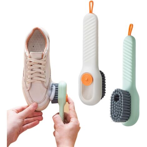 2 PCS Shoe Brush, Cleaning Brush with Liquid Box, Multifunctional Cleaning Brush, Household and Kitchen Cleaning Tools