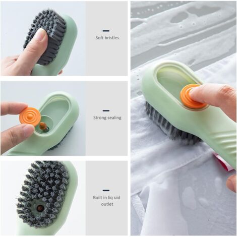 2 PCS Shoe Brush, Cleaning Brush with Liquid Box, Multifunctional Cleaning Brush, Household and Kitchen Cleaning Tools