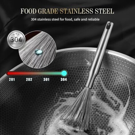 1 Pcs Pot Brush, Dish Brush, 304 Stainless Steel Pot Brush, Ideal for Cleaning Plates, Pots, Pans, Sinks, Pans, Kitchen Utensils
