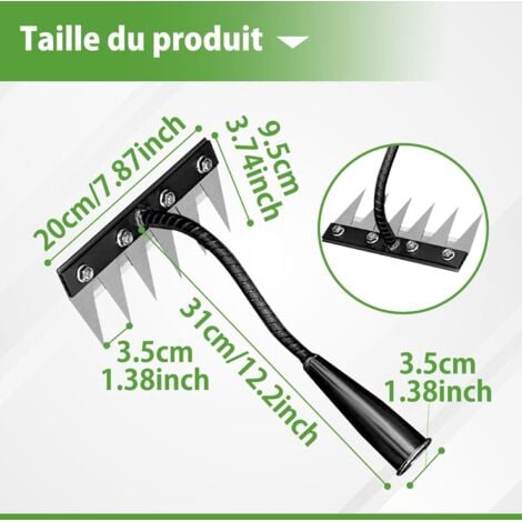 Weeding Rake, Garden Rake, Garden Tools, Carbon Steel Garden Weeding Rake, Hand Tool for Weeds Remover, Garden Claw, 6 Teeth