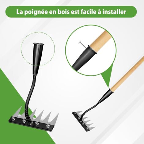Weeding Rake, Garden Rake, Garden Tools, Carbon Steel Garden Weeding Rake, Hand Tool for Weeds Remover, Garden Claw, 6 Teeth