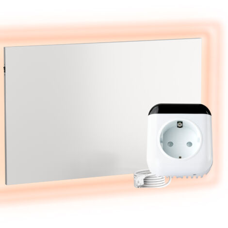 VIESTA® Calefacción de pared por infrarrojos con termostato [CONTROL REMOTO+CONTROL WIFI] – Calefacción por infrarrojos para montaje en pared – Carbon Crystal Infrarrojo – (Modelo TH70 WIFI - 300W) (1/5)