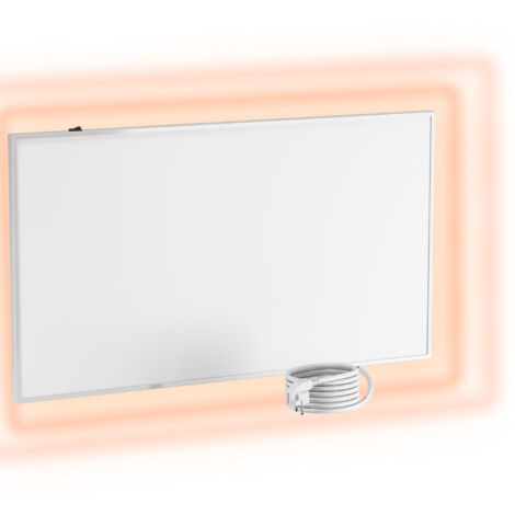UMBRELLA® Panel calefactor de pared por infrarrojos [SIN TERMOSTATO] – Calefacción por infrarrojos para montaje en pared – Calefactor de infrarrojos de carbono cristal – Apto para baño – (Modelo F450-