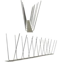 1 metro de Púas antipalomas V2A-Standard con base de acero inoxidable - 2-hileras de Púas antipalomas la solución de calidad para el control de aves