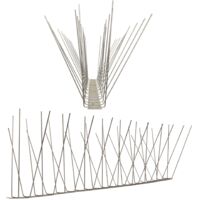 1 metro de Púas anti-gaviotas V2A -Standard con base de acero inoxidable - 4-hileras de Púas anti-gaviotas la solución de calidad para el control de aves