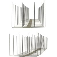 3 metros (6 pezzi di 0,5m ogniuno) de Púas antipalomas V2A-Titan con base de acero inoxidable - 4-hileras de Púas antipalomas la solución de calidad para el control de aves