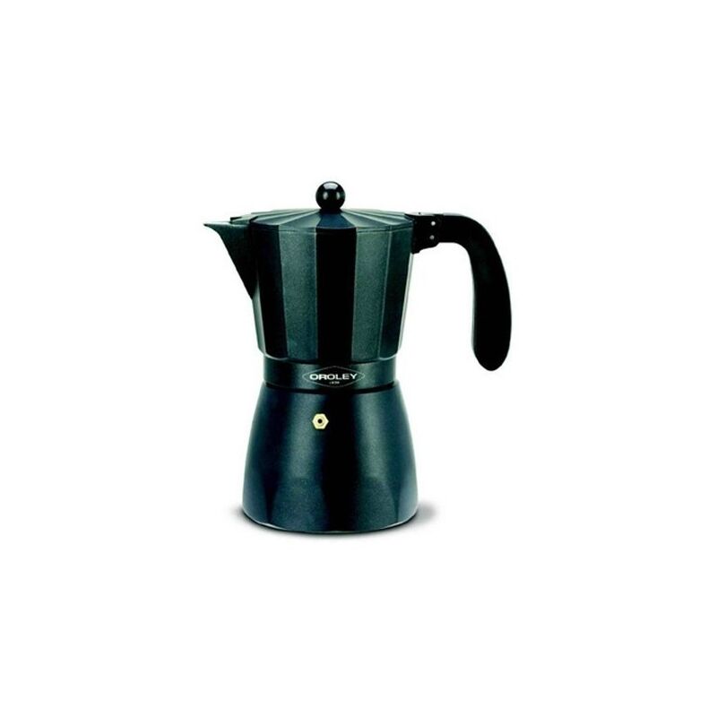 Cafetera Italiana 12Tazas Aluminio Negro Oroley