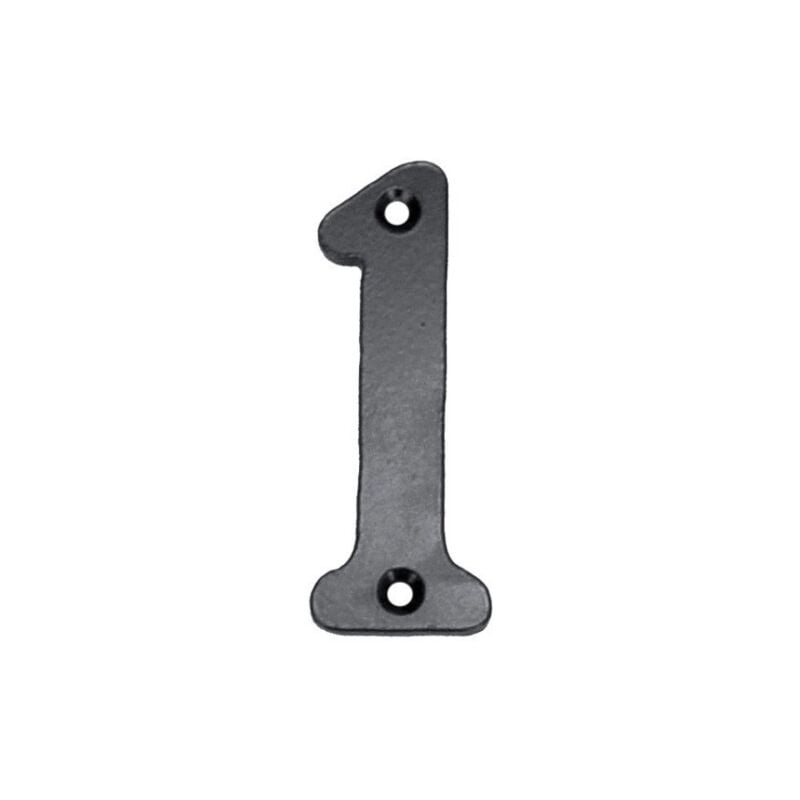 Numero Señal Atornillar  100Mm "1" Forjado Negro