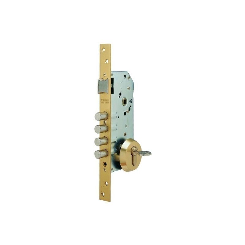 Cerradura Seguridad Madera Embutir 50Mm R100B566E Pintado Oro 1Punto Tesa