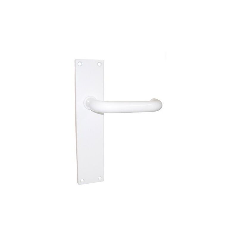 Manivela Puerta 30 Aluminio Blanco Placa Larga