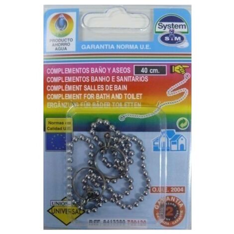 Cadena Baño Bolas 40Cm Tapon Bañera  Con Anillas  S M
