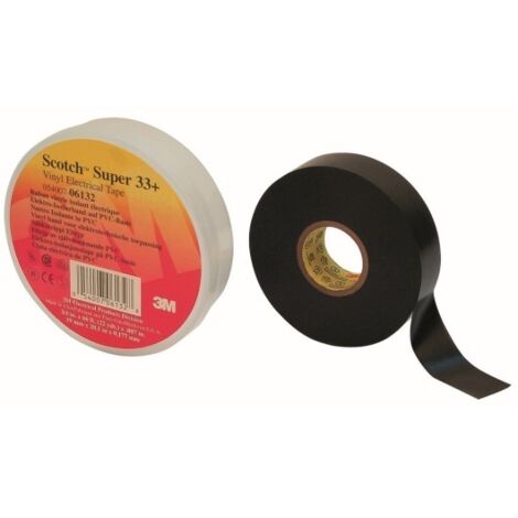 Cinta Aisl. 19Mmx33Mt Scotch® Super 33+ Vinilo Negra 3M™