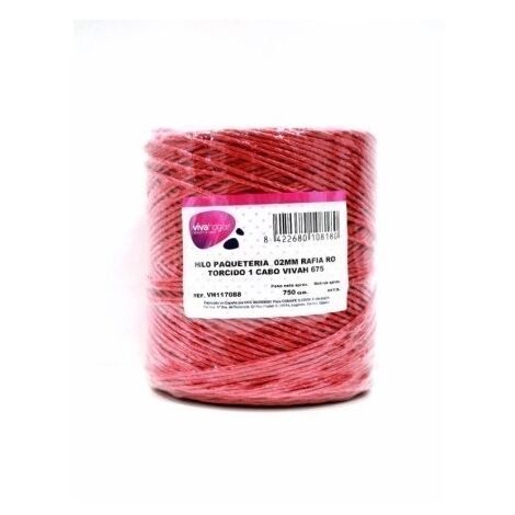 Hilo Paqueteria 750Gr 02Mm Rafia Rojo Torcido 1 Cabo Vivah 675