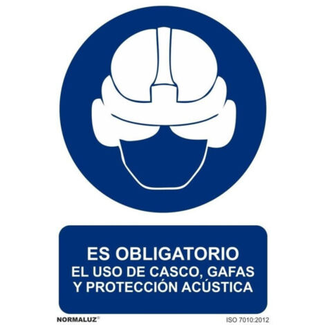 Señal 210x300mm pvc obligatorio casco, gafas  acÚst. rd20013