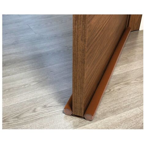 Burlete Bajo Puerta 095Cm Doble Rollo Pvc Marron Burcasa