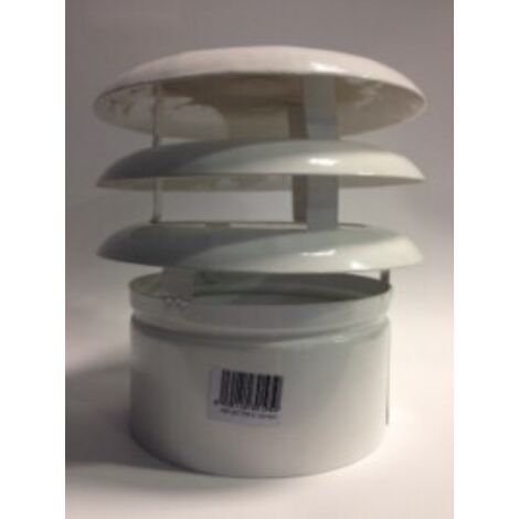 Sombrerete Extraccion/Aire Tuberia 100Mmø Aluminio blanco Alustar Vacuf