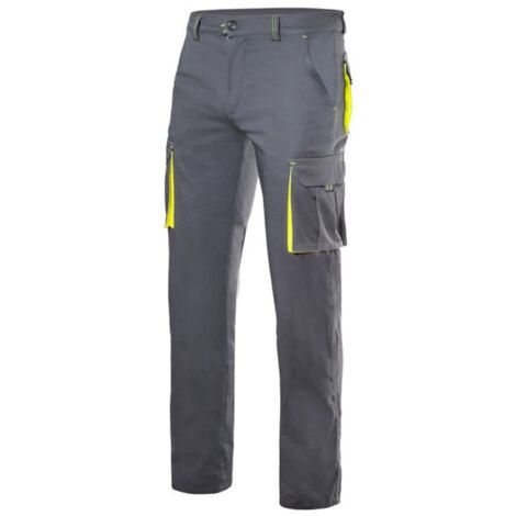 Pantalon Trabajo T48 Elastico Gris/Amarillo Velilla (1/5)