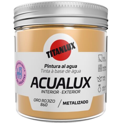 Titanlux Acualux pintura acrílica multiadherente Metalizado Oro Rojizo 75 ml