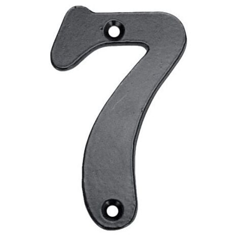 Numero Señal Atornillar  100Mm "7" Forjado Negro