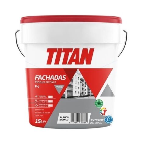 Pintura Acril Mate Fachadas Bl F4 Titan 15 Lt