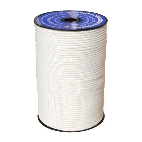 Cuerda Trenzada  05Mm Nylon Blanco  Birllante Hyc 200 Mt